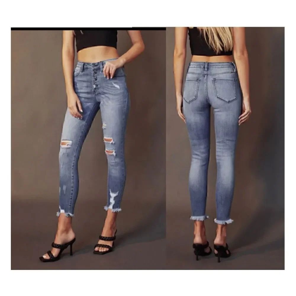 KANCAN High Rise Ankle Super Skinny Jeans